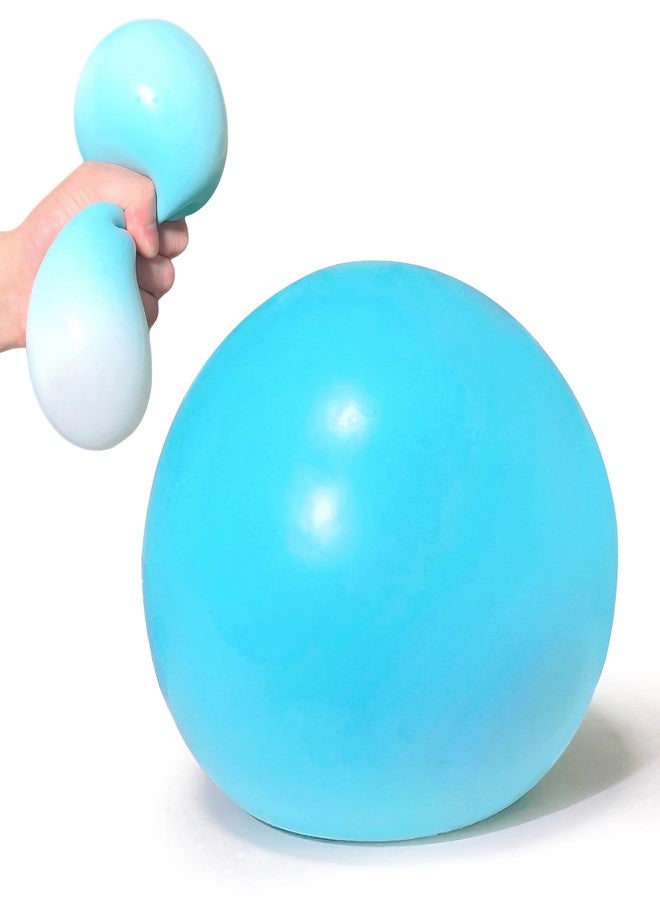 EVDERS 4 Inch Giant Squeeze Stress Balls for Kids and Adults - Jumbo Squishy Dough Ball, Squishy Sensory Toys for Kids Party Favors, Goodie Bag Stuffers, Squeeze Stress Toys for Anxiety Relief (Blue) - Image 1